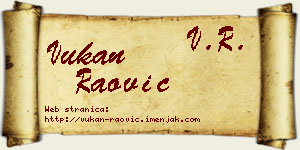 Vukan Raović vizit kartica
